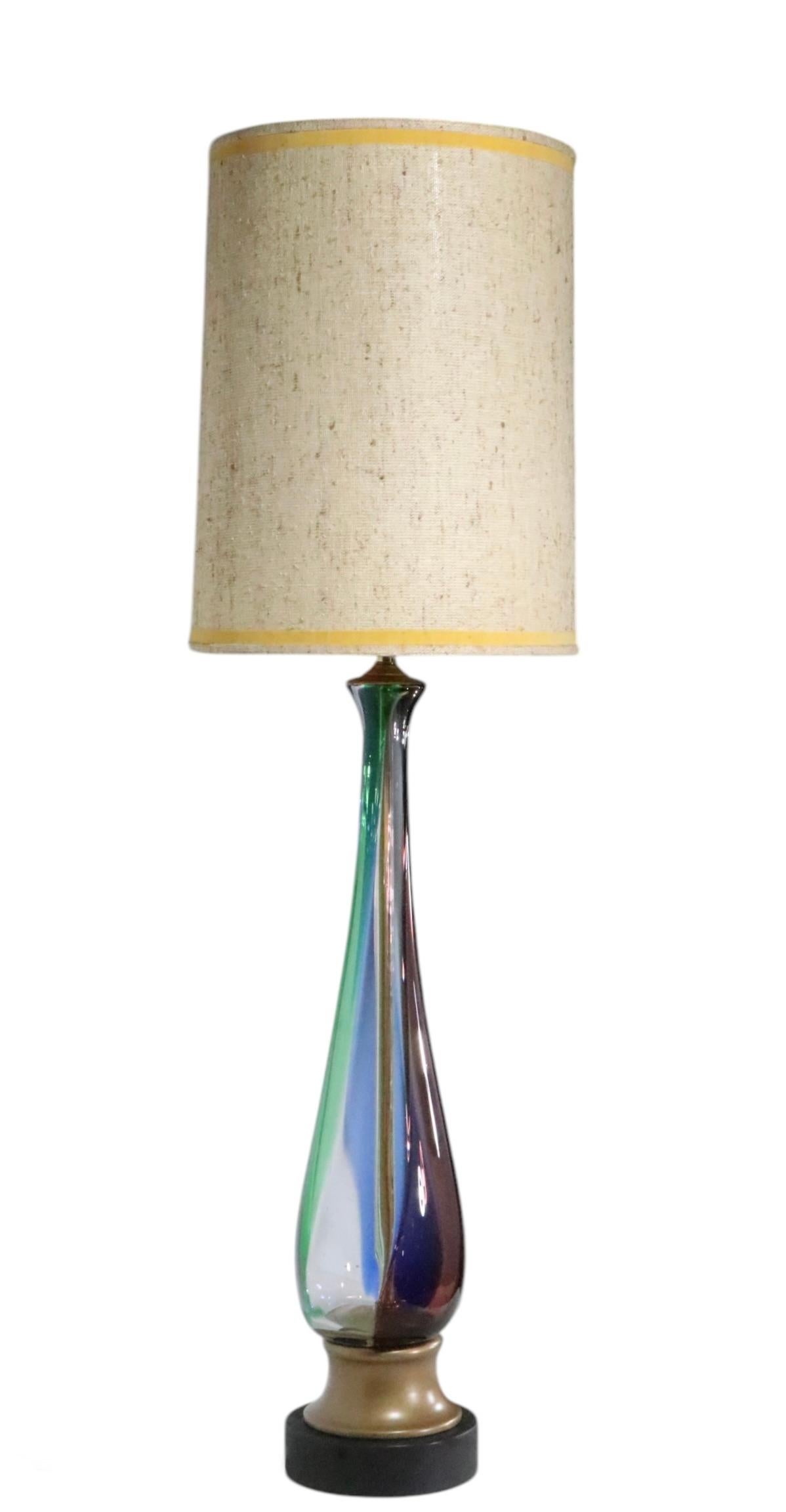 Lampe de table en verre de Murano du milieu du siècle Att. à Seguso en vente 5