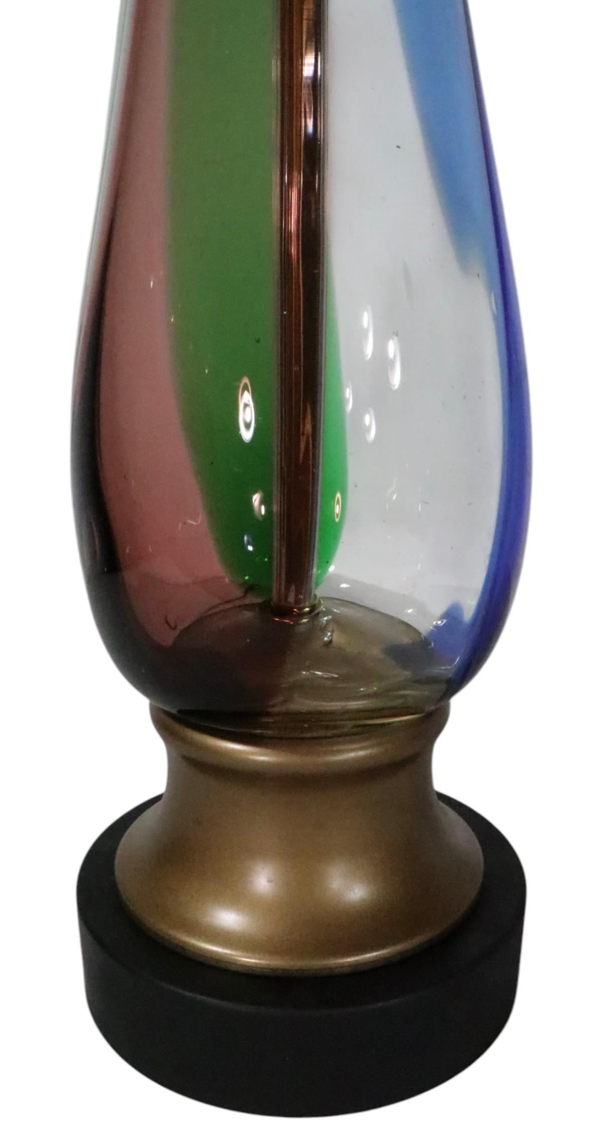 Lampe de table en verre de Murano du milieu du siècle Att. à Seguso en vente 6
