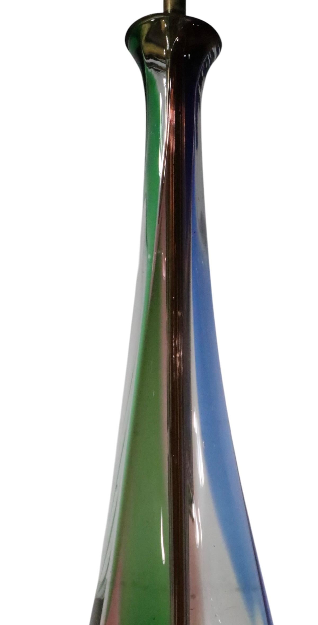 Lampe de table en verre de Murano du milieu du siècle Att. à Seguso en vente 7