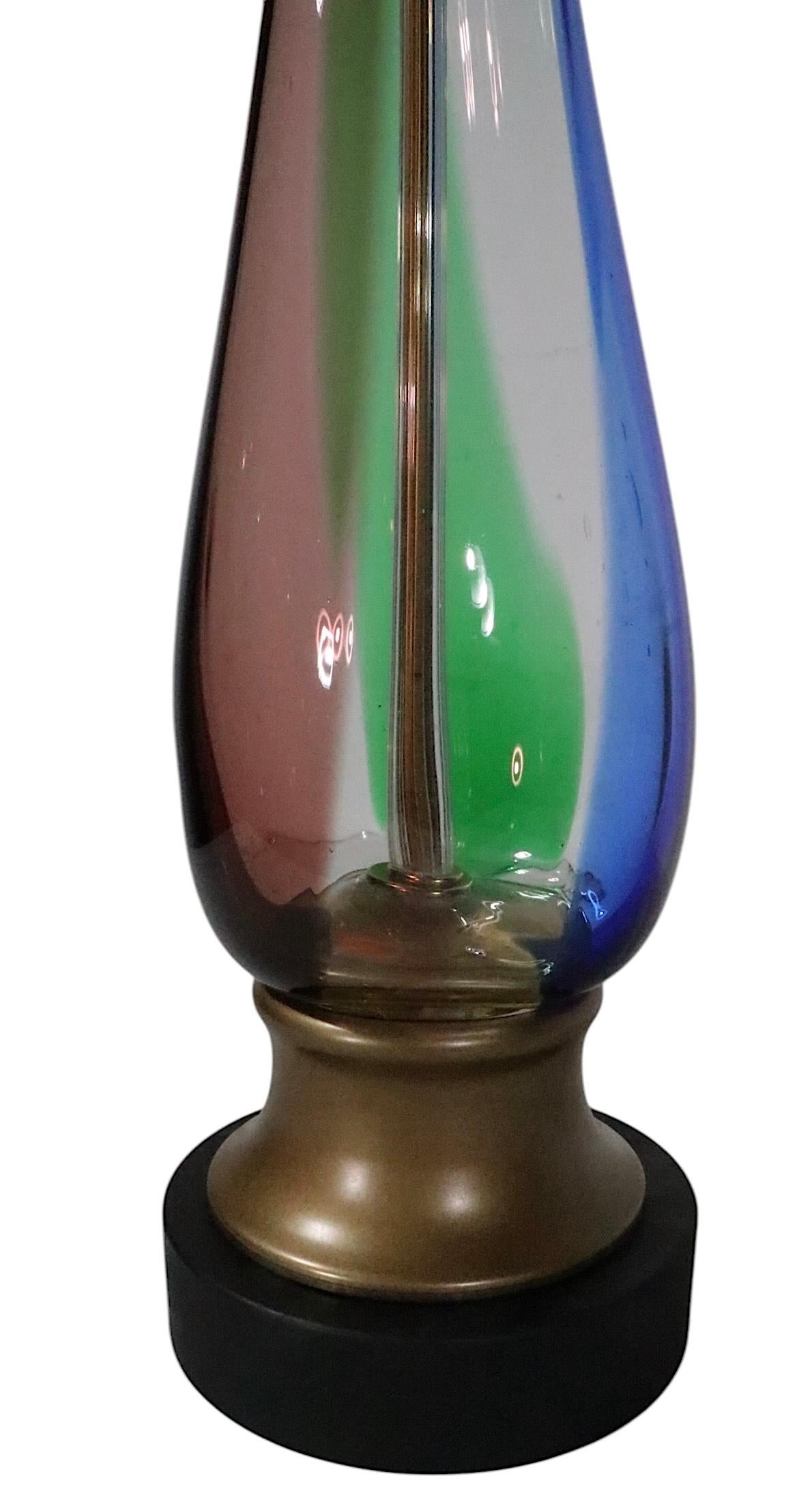 Lampe de table en verre de Murano du milieu du siècle Att. à Seguso en vente 2