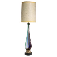 Mid Century Murano Glass Table Lamp att. to Seguso