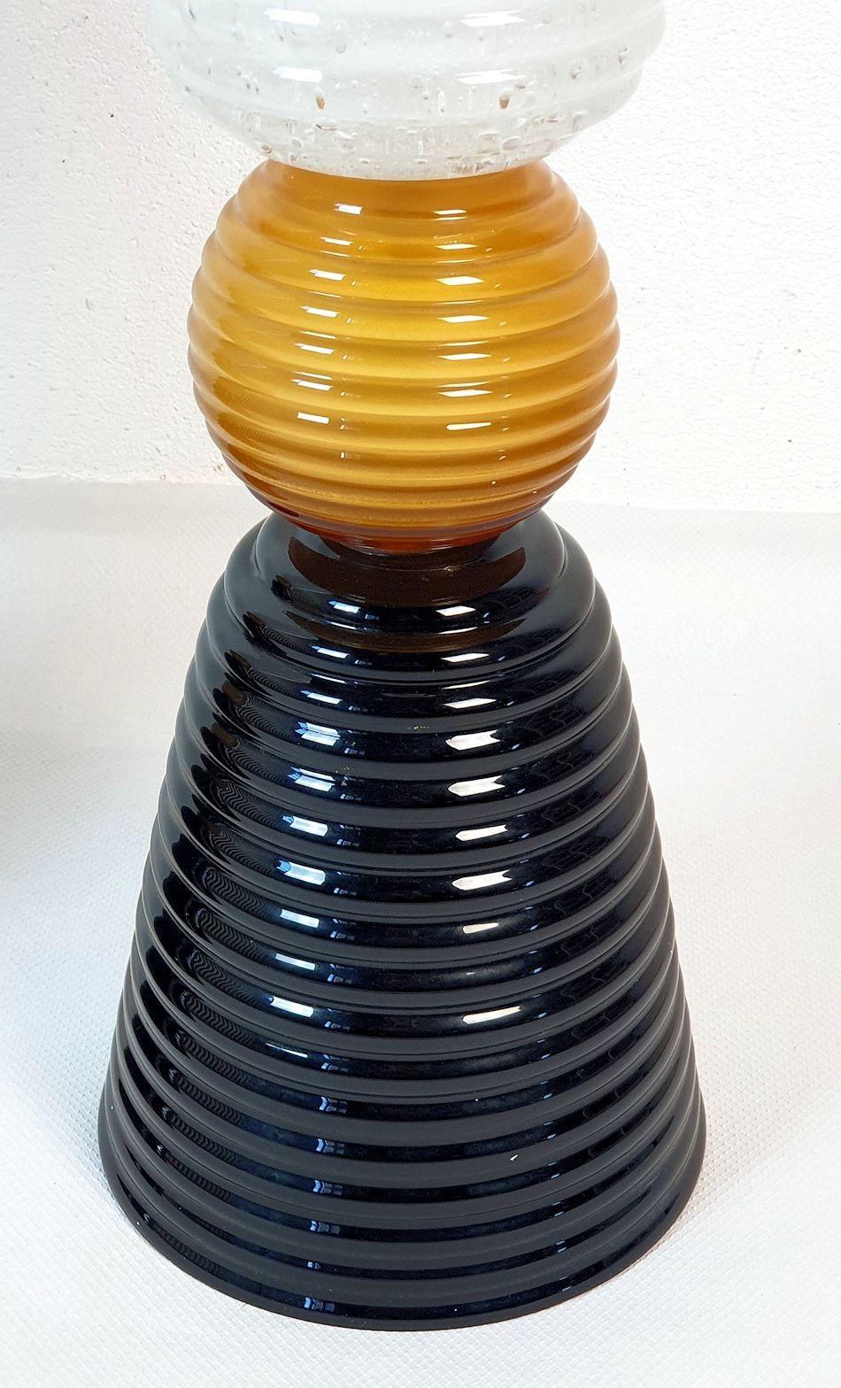 Mid-Century Murano Glass Table Lamp, Italy In Excellent Condition For Sale In Dallas, TX