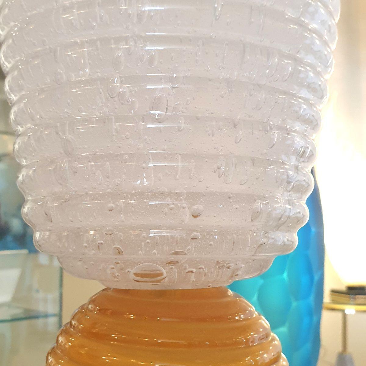 Lampada da tavolo in vetro di Murano della metà del secolo scorso, Italia In condizioni ottime in vendita a Dallas, TX