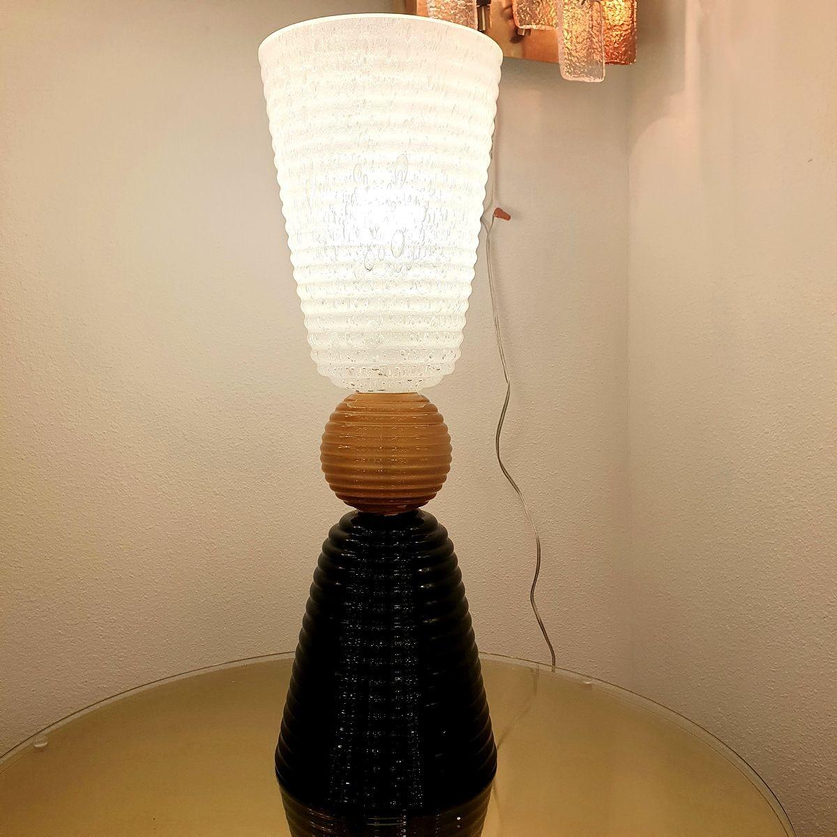 Mid-Century Murano Glass Table Lamp, Italy For Sale 3