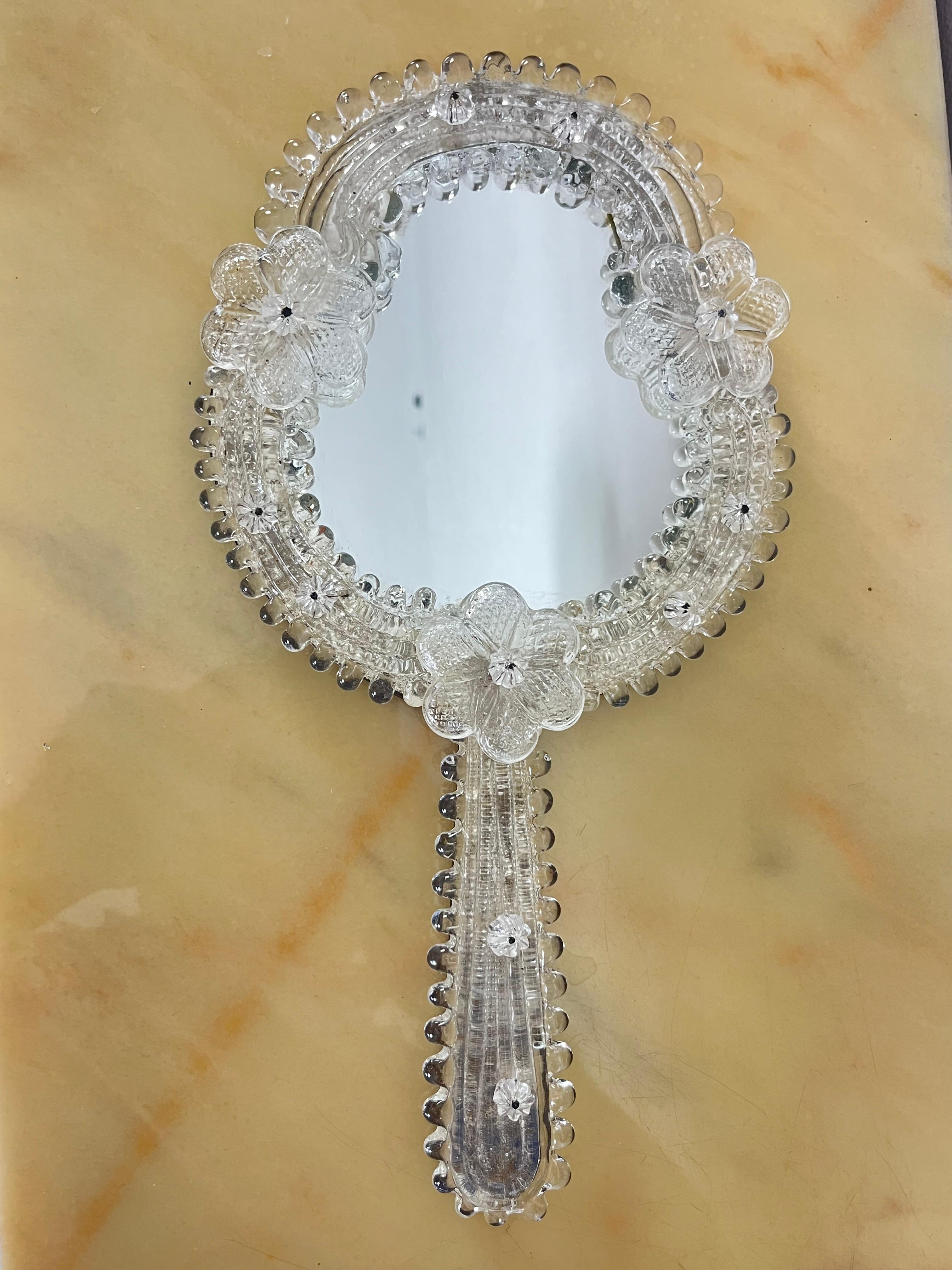 Italian Mid-Century Murano Glass Table Mirror, 1960s For Sale