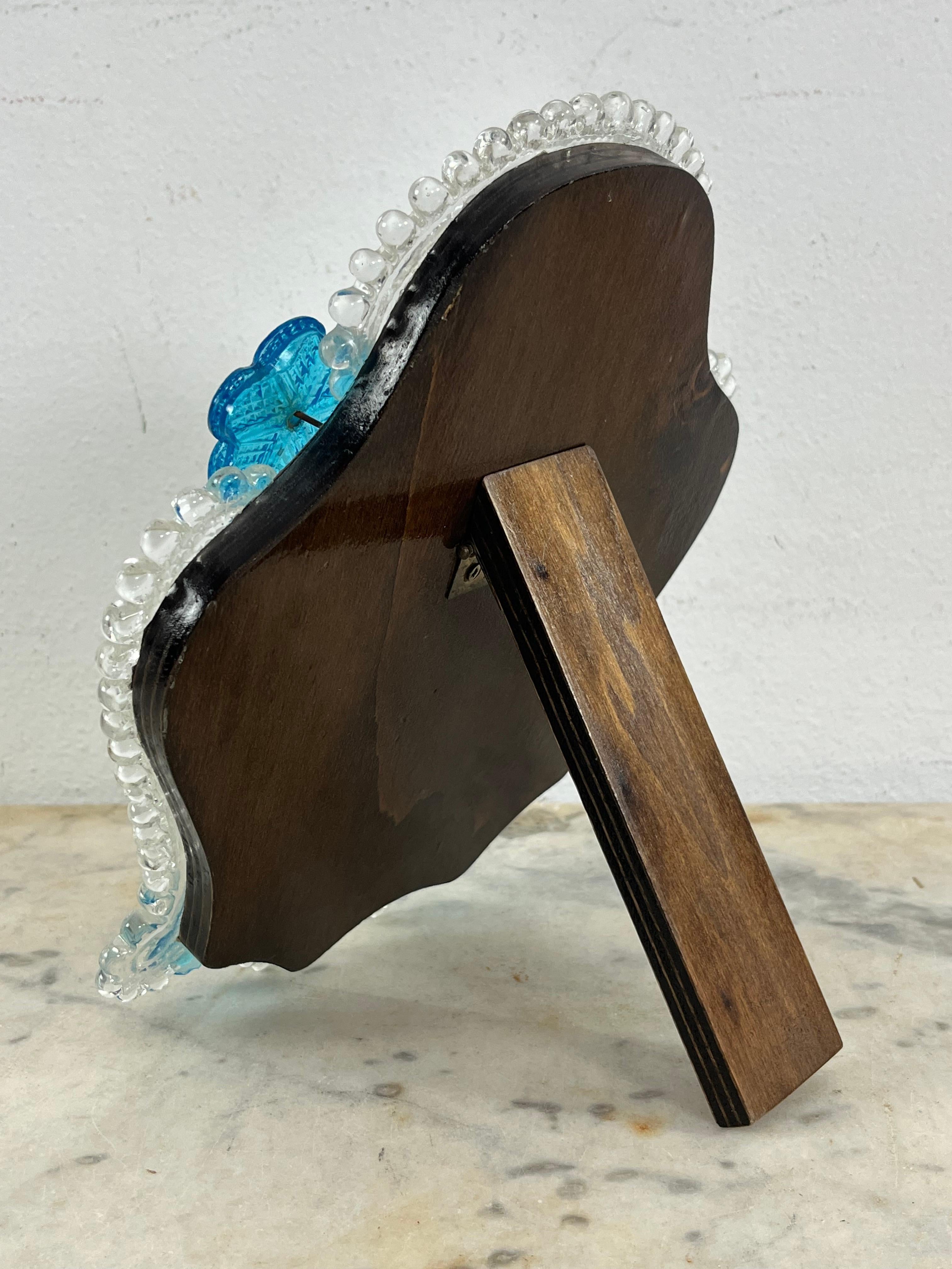 Miroir de table en verre de Murano du milieu du siècle, années 1960 Bon état - En vente à Palermo, IT