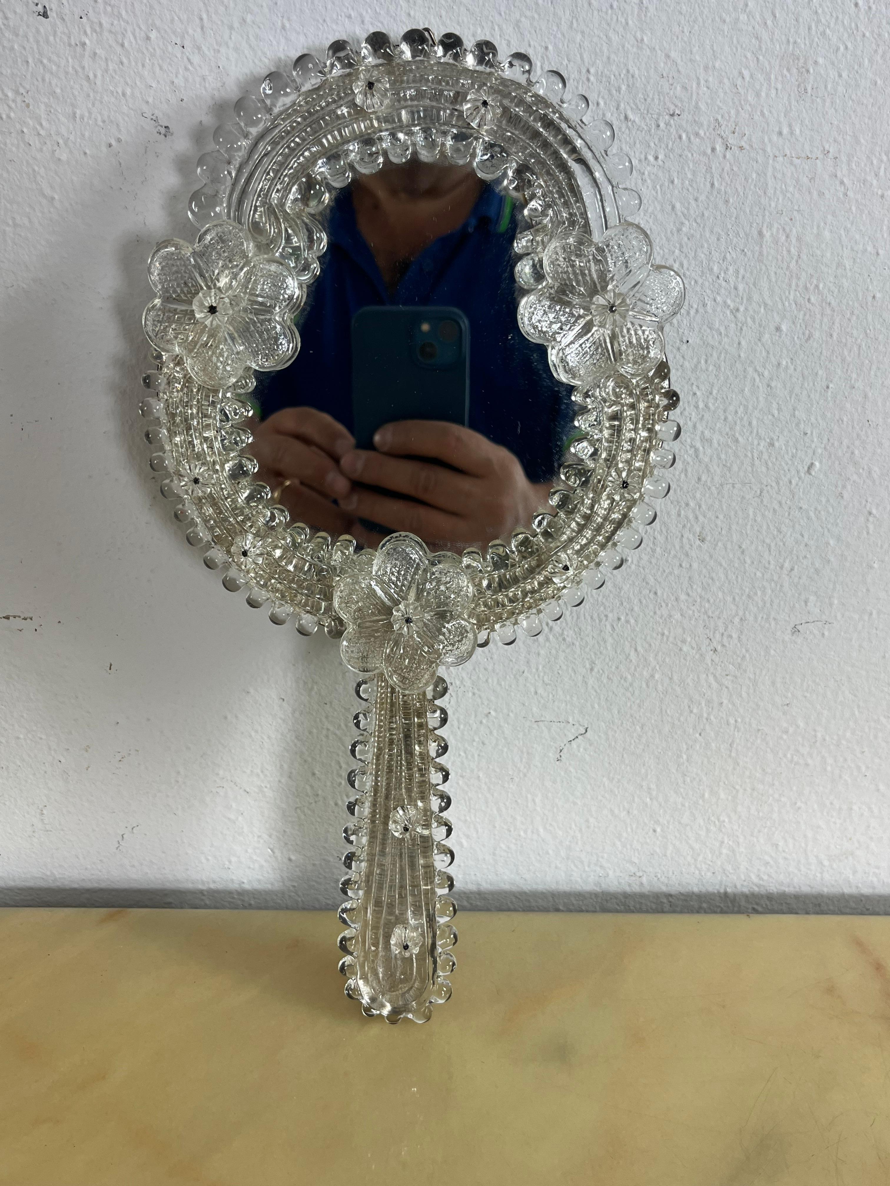 Mid-20th Century Mid-Century Murano Glass Table Mirror, 1960s For Sale
