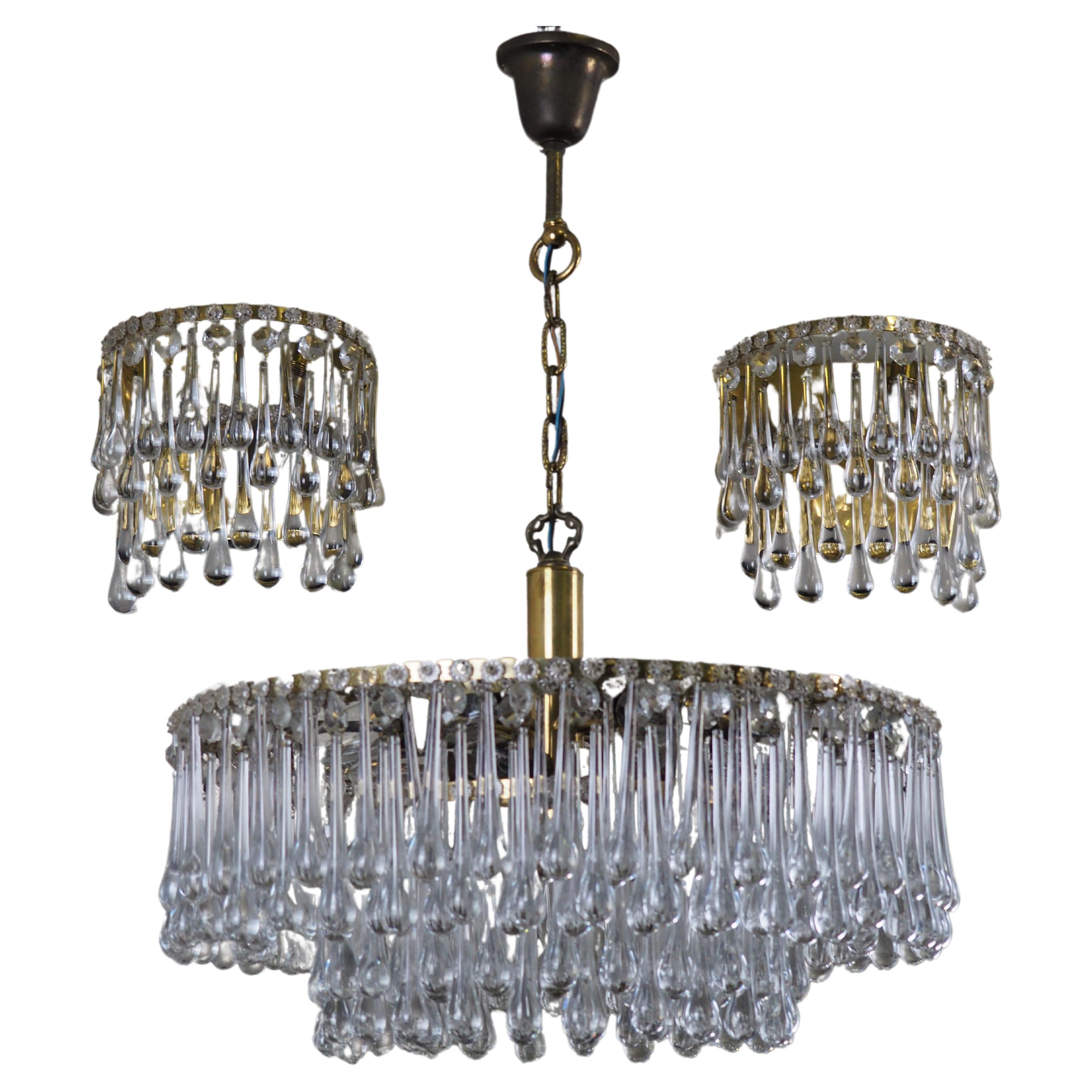 Lampade a goccia in vetro di Murano della metà del secolo scorso, circa 1960 in vendita