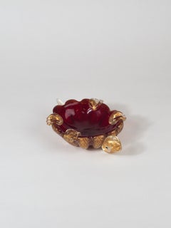 Mid-Century Murano Glass Turtle Sculpture & Ashtray by Barovier & Toso