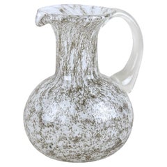 Retro Mid Century Murano Glass Vase/ Glass Jug With Bubbles, Italy circa 1960