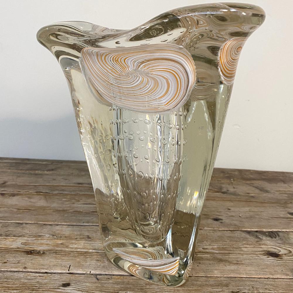 Mid-Century Modern Mid-Century Murano Glass Vase in the Manner of Ercole Barovier
