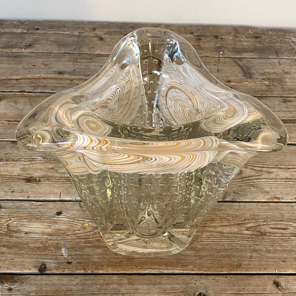 Hand-Crafted Mid-Century Murano Glass Vase in the Manner of Ercole Barovier