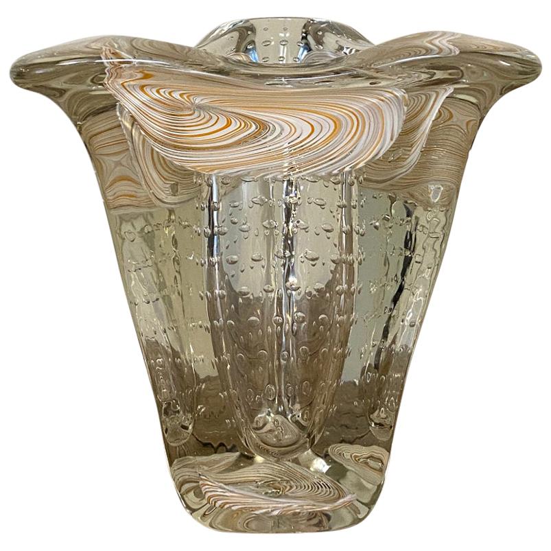 Mid-Century Murano Glass Vase in the Manner of Ercole Barovier