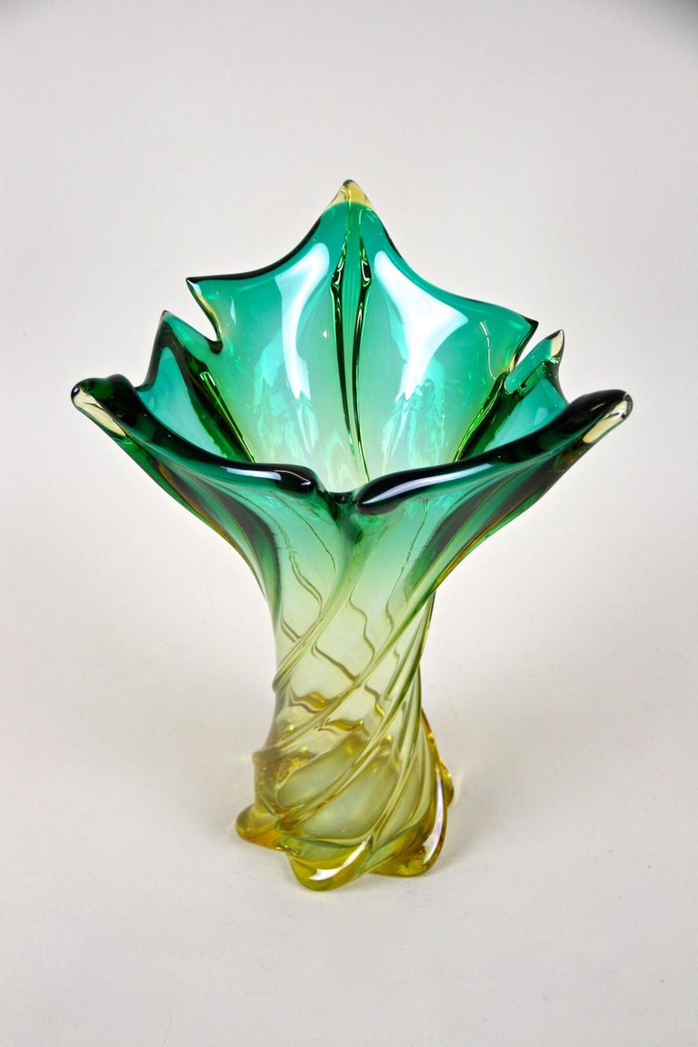 Blown Glass Mid-Century Murano Glass Vase, Italy, circa 1960 For Sale