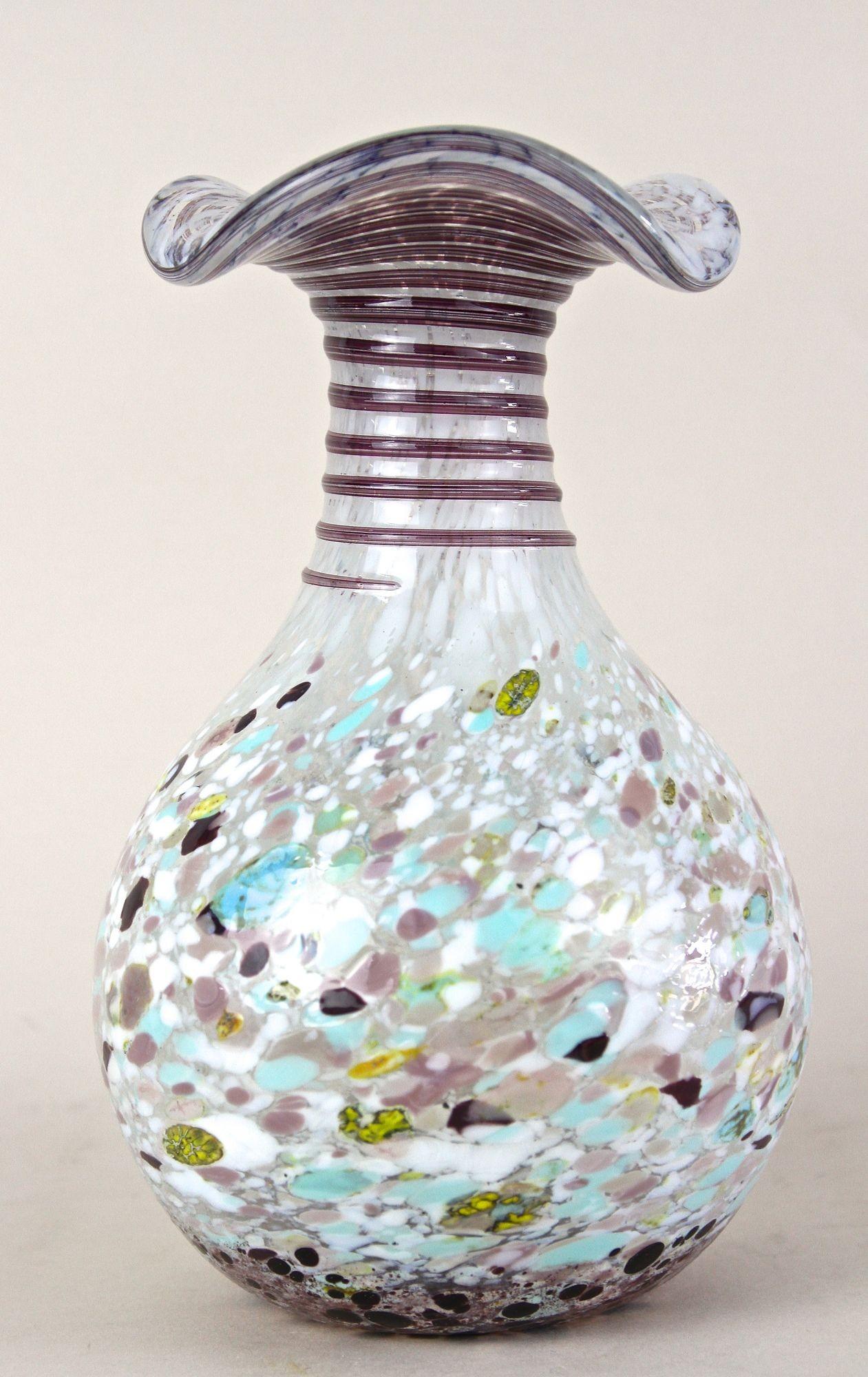 Murano-Glasvase aus der Mitte des Jahrhunderts, mehrfarbig, Italien um 1950 im Angebot 5