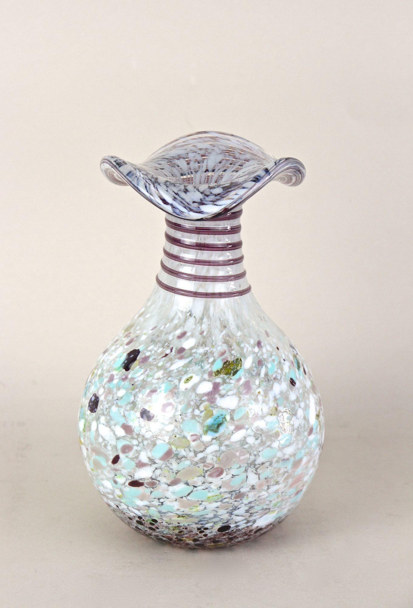 Murano-Glasvase aus der Mitte des Jahrhunderts, mehrfarbig, Italien um 1950 (Muranoglas) im Angebot