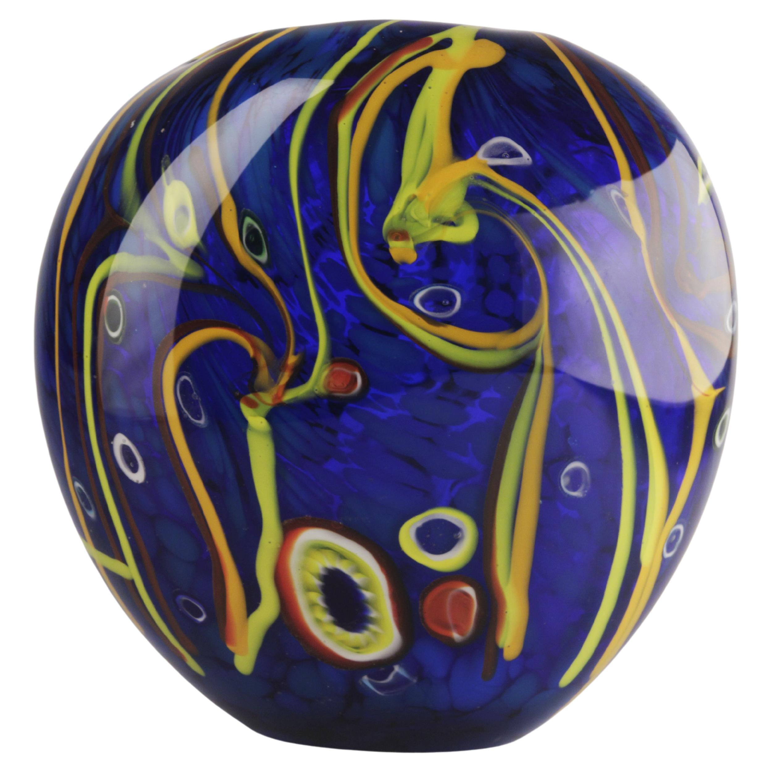 Murano Glass Vase Midcentury Multicolored, Italy, circa 1960 For Sale