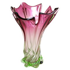Mid-Century Murano Glass Vase Purple/ Green, Italy, circa 1960