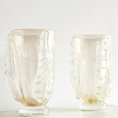 20. Jahrhundert Italienisches Paar Vasen aus Vintage Murano Glass Acanthus