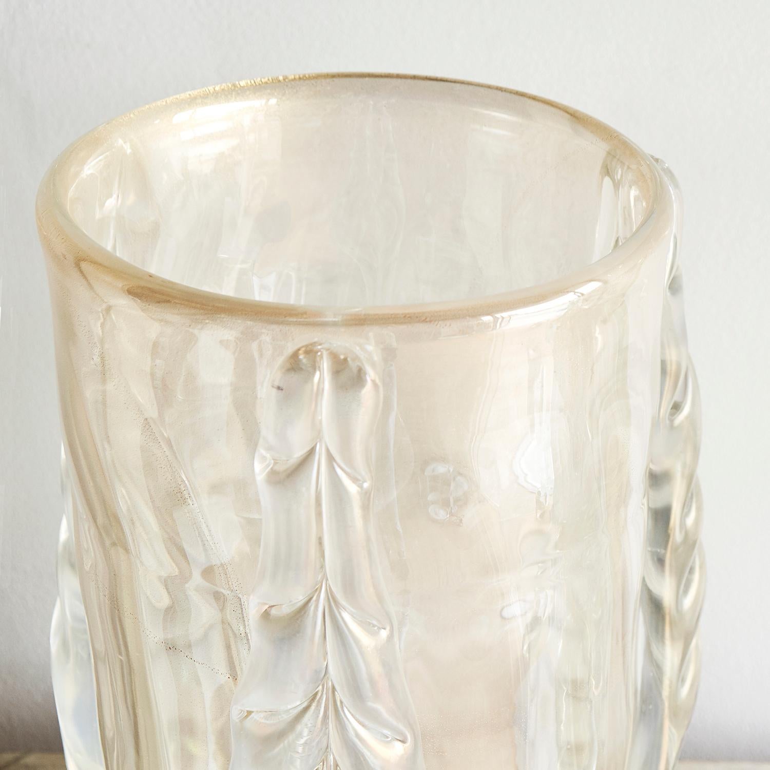 20ième siècle Vases italiens en verre de Murano du XXe siècle en forme d'acanthe en vente