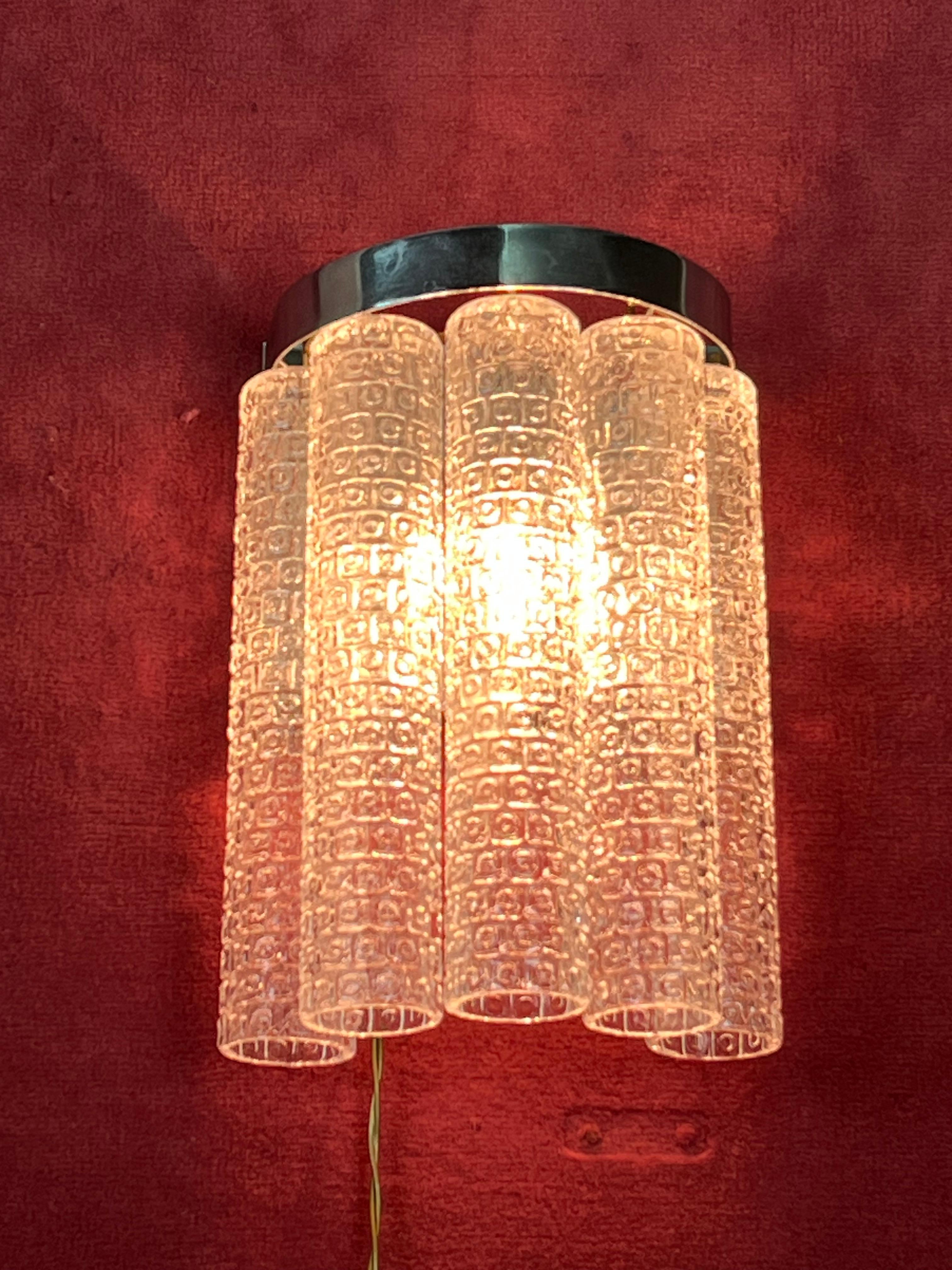 Aplique de cristal de Murano de mediados de siglo, modelo 