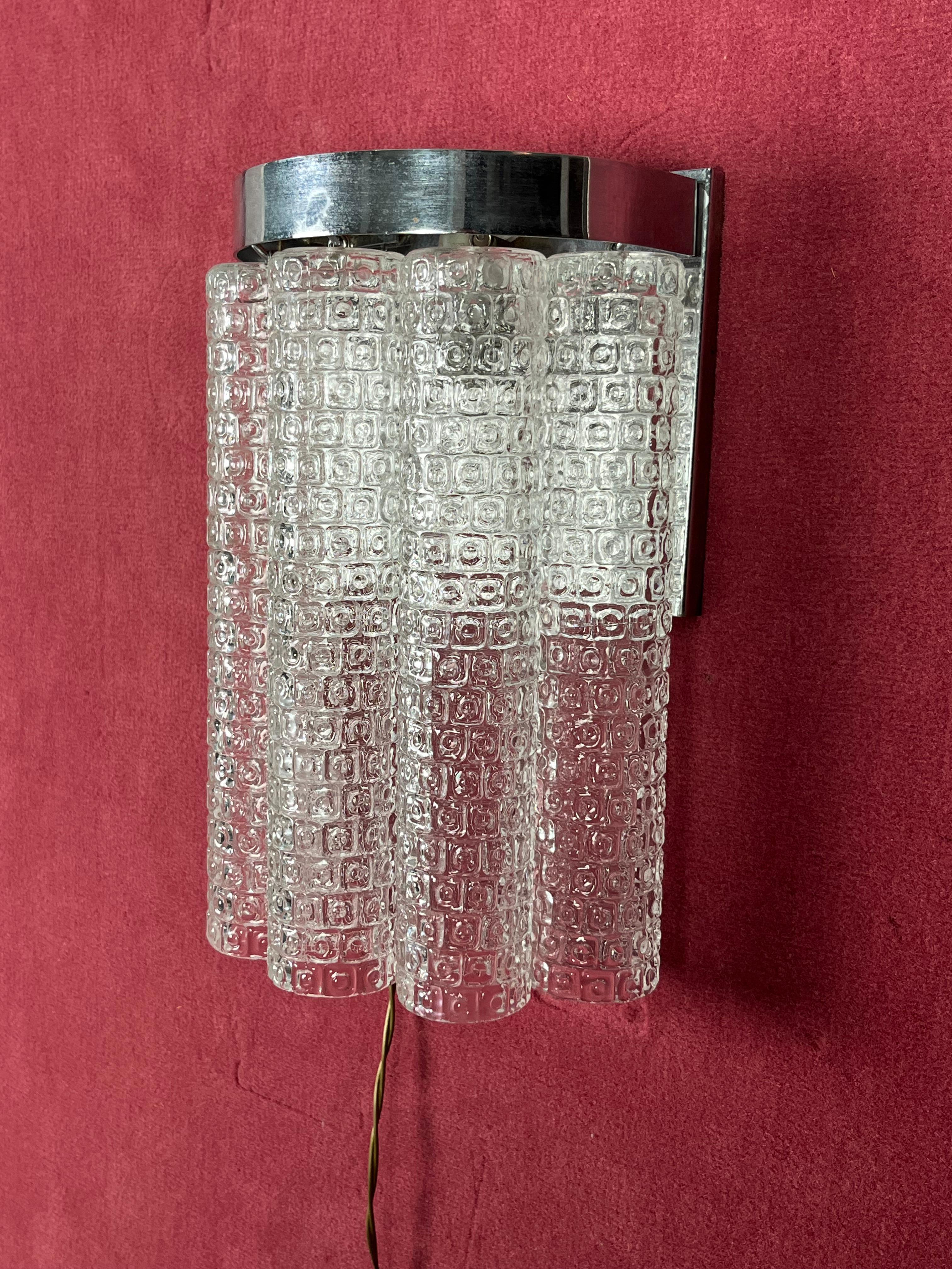 Lámpara de pared de cristal de Murano de mediados de siglo, modelo 