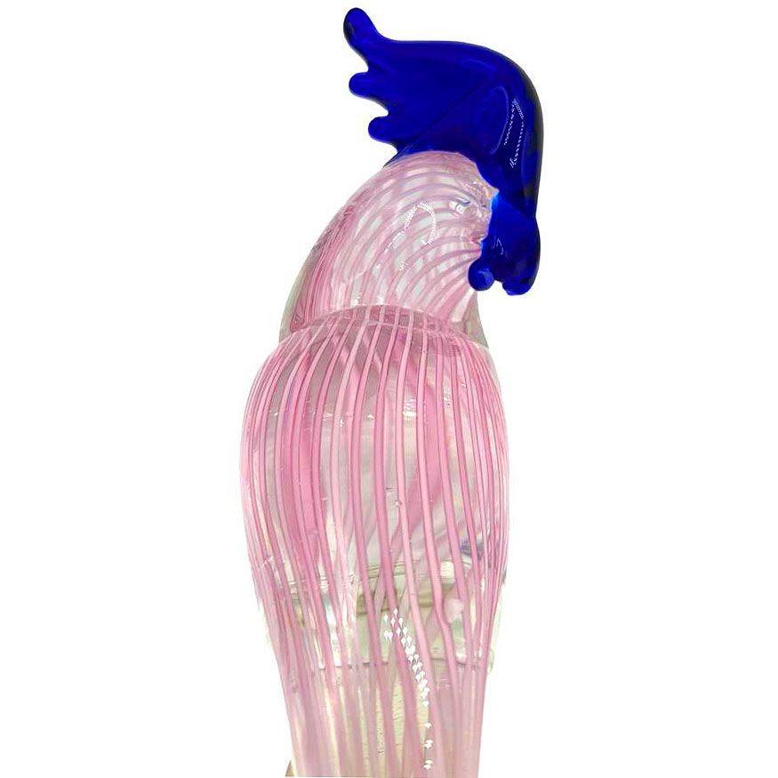 Mehrfarbiges Murano-Kunstglas mit Goldflecken und Kockatoo-Scultpure aus der Mitte des Jahrhunderts im Zustand „Hervorragend“ im Angebot in Van Nuys, CA
