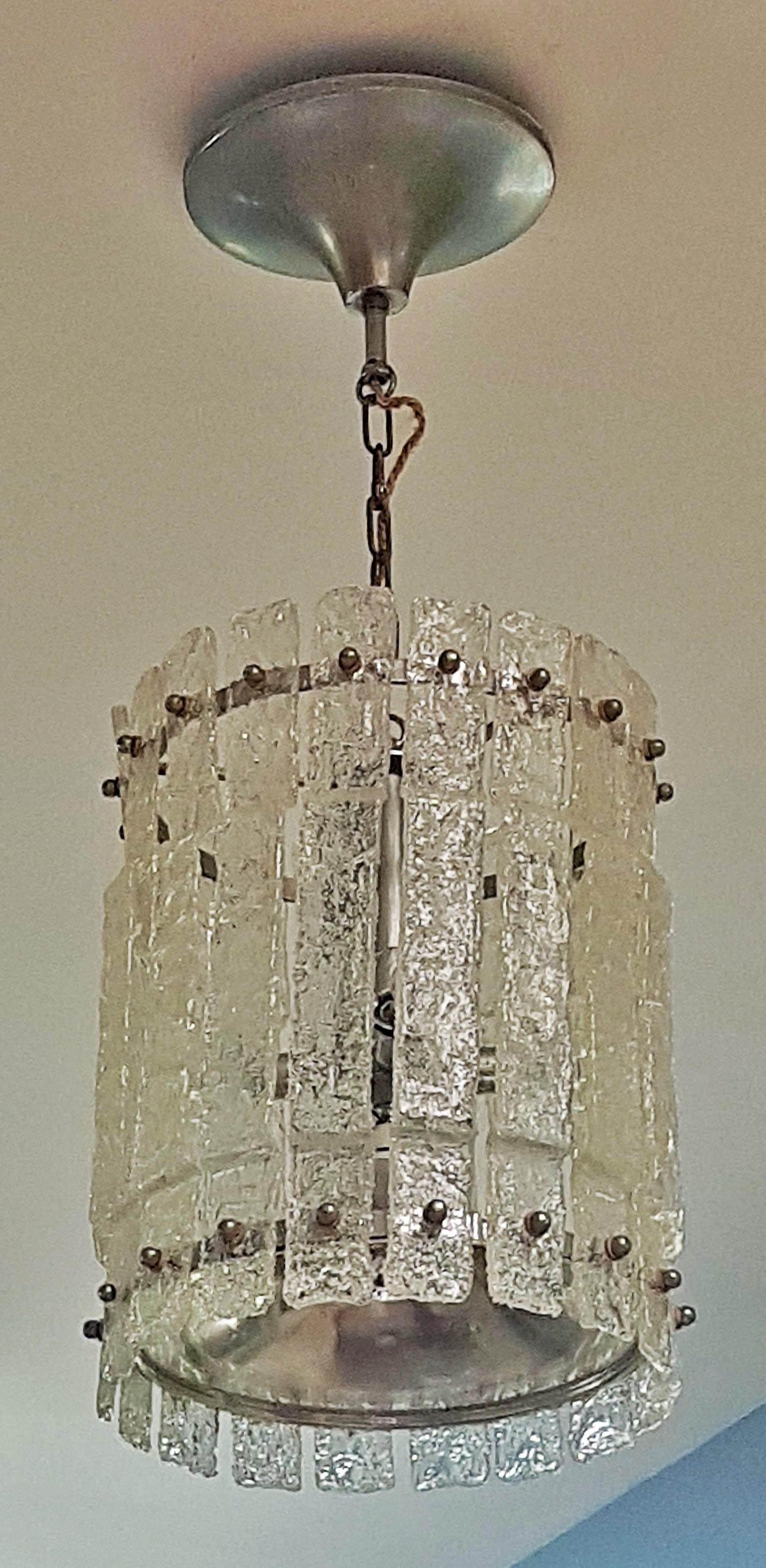 Lustre en verre de Murano glacé Mazzega Kalmar mi-siècle, Italie, 1960 en vente 12