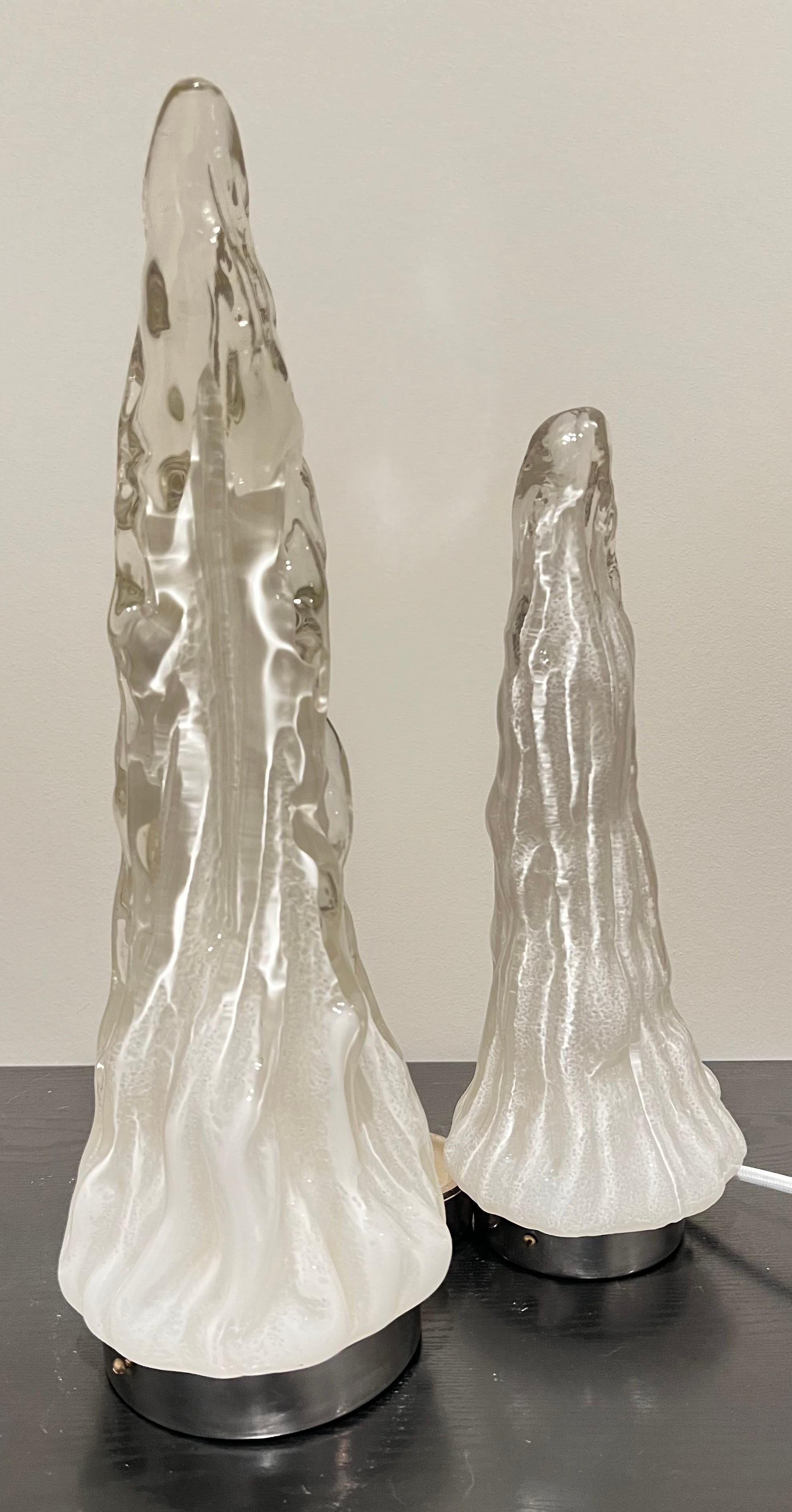20th Century Mid Century Murano Italian Glass Iceberg Table Lamp by Carlo Nason for Vistosi