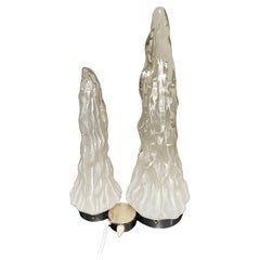 Mid Century Murano Italian Glass Iceberg Table Lamp by Carlo Nason for Vistosi