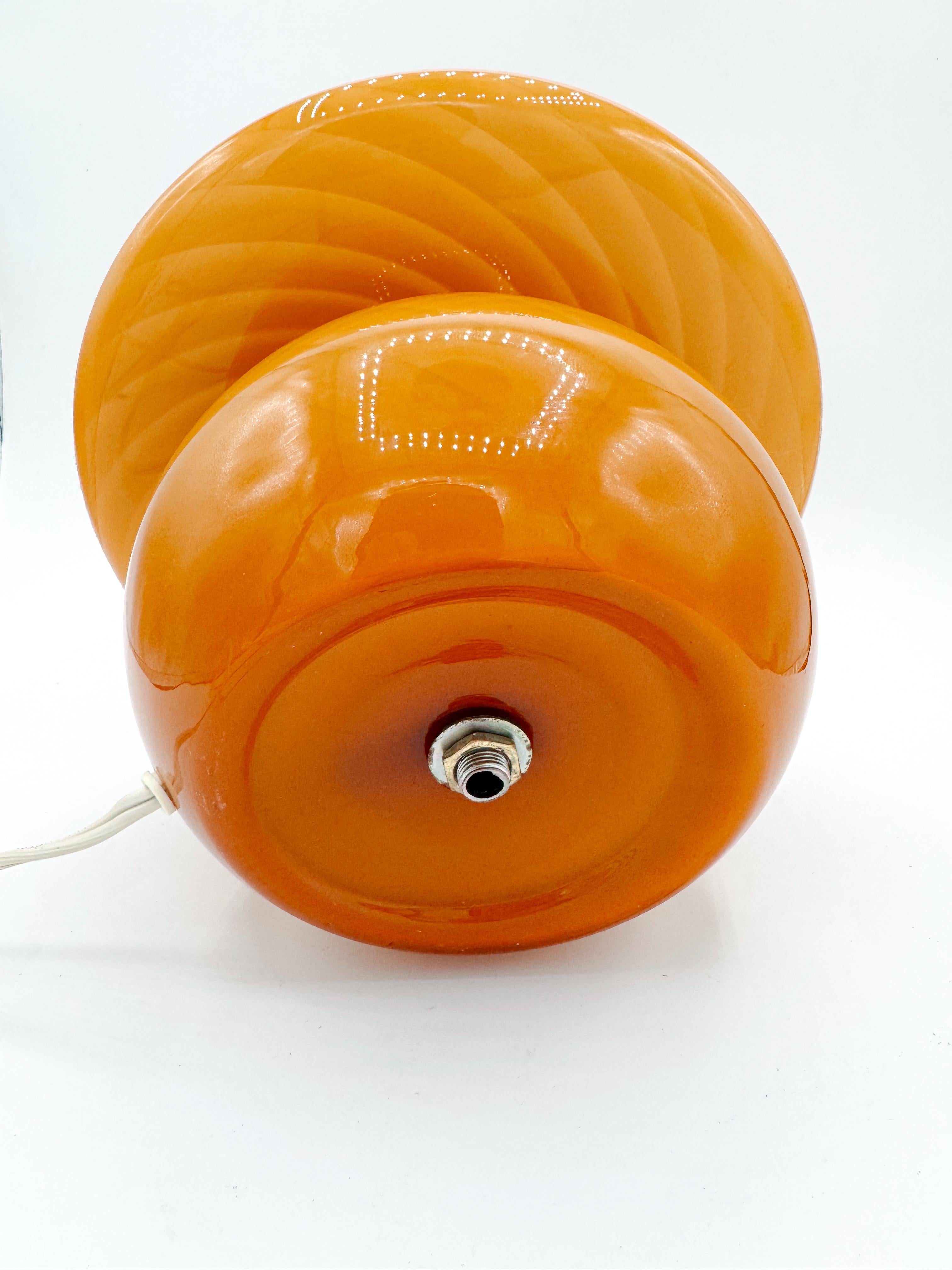 Mid Century Murano Lamp Honey Caramel Brown Vintage For Sale 2