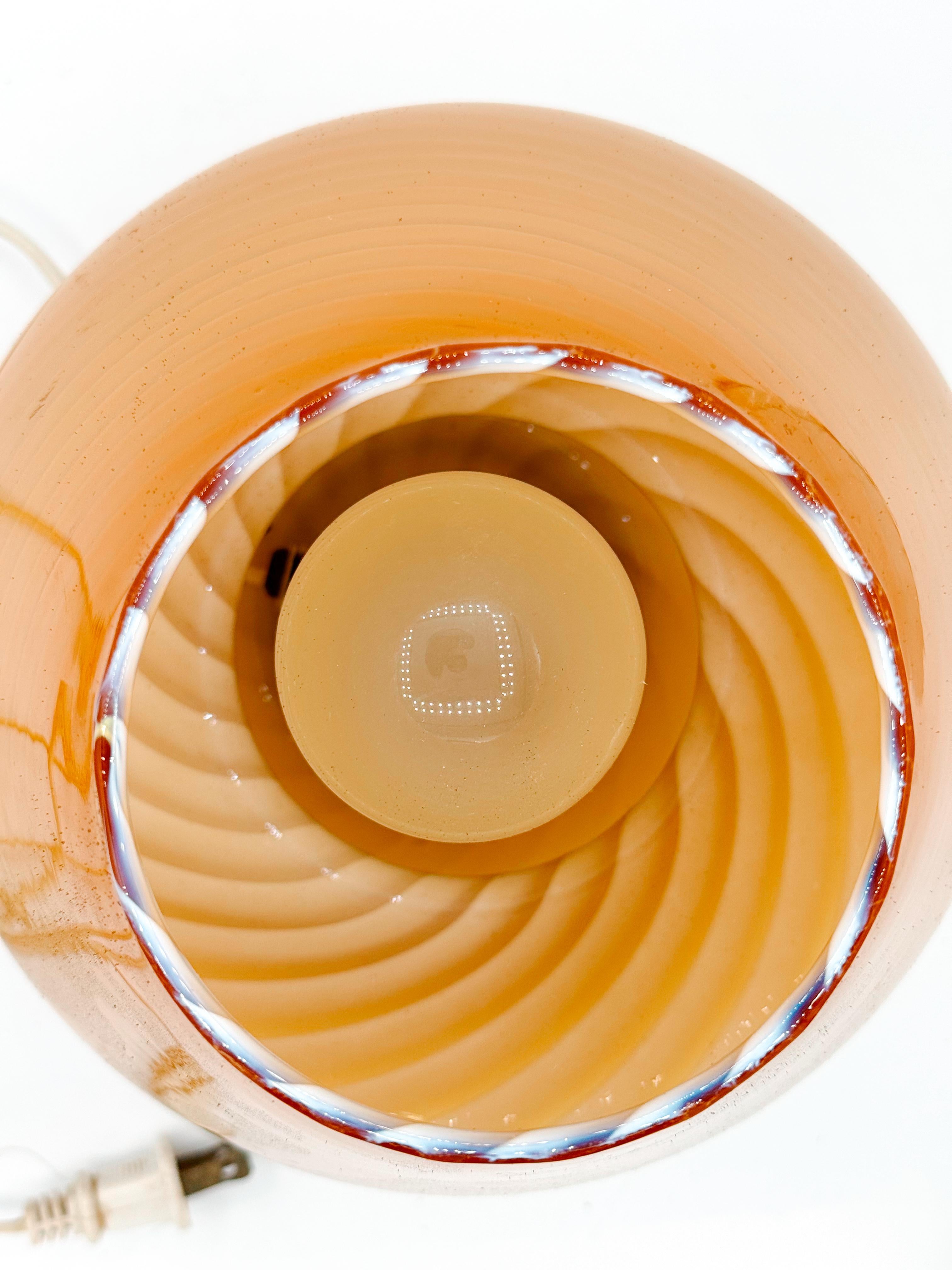 Mid Century Murano Lamp Honey Caramel Brown Vintage For Sale 1