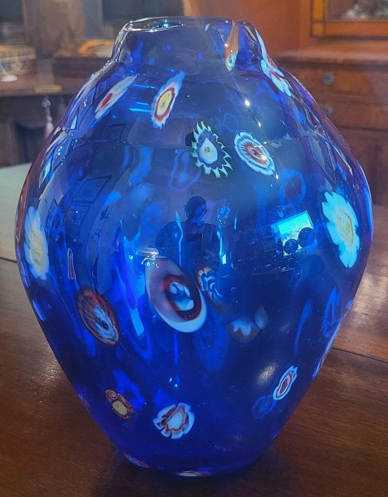 Mid-Century Murano Millefiori Style Art Glass Vase For Sale 6