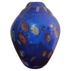 Mid-Century Murano Millefiori Style Art Glass Vase