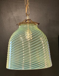 Mid-Century, Murano Opalescent Glass Hanging Pendant Light
