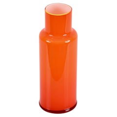 Vase aus orangefarbenem Murano-Glas aus der Jahrhundertmitte, Italien 1970er