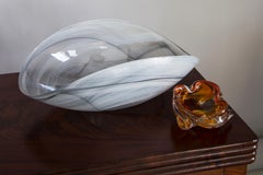 Mid Century Murano Orange Glass Bowl Ashtray, Italy, 1970s