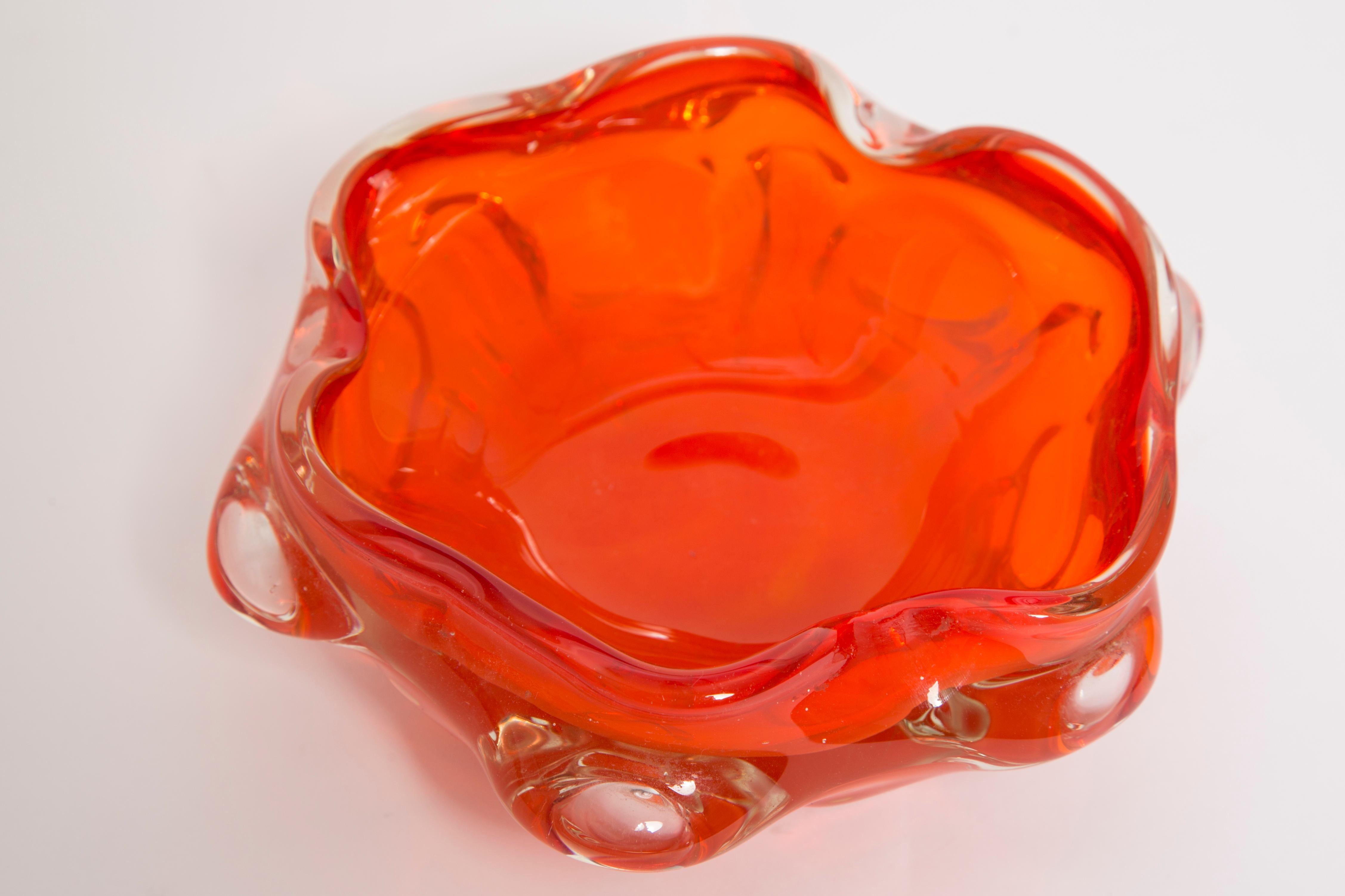 vintage orange glass ashtray