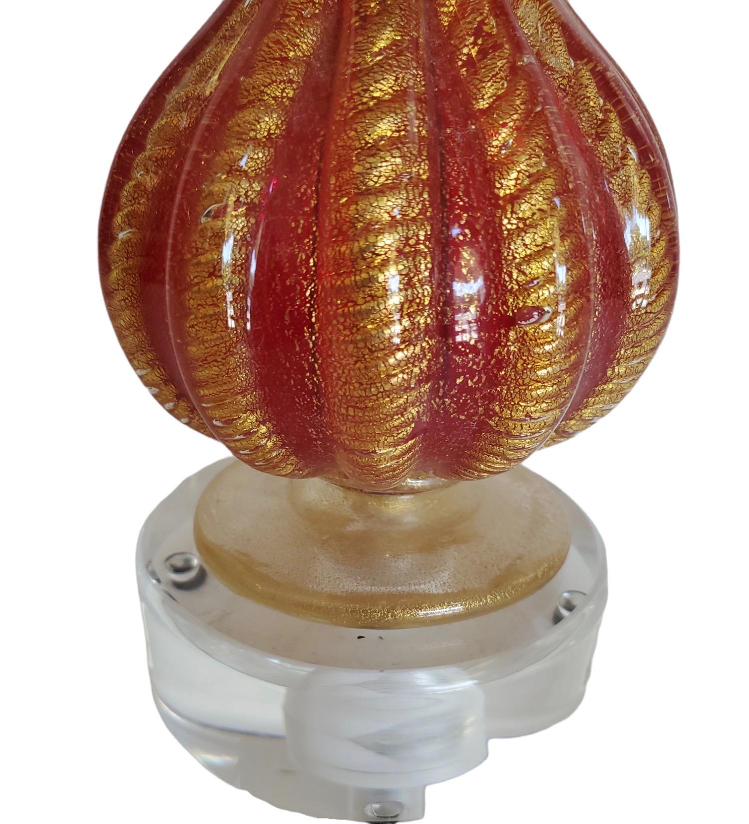 Mid-Century Modern Lampe Oro de Murano du milieu du siècle en vente