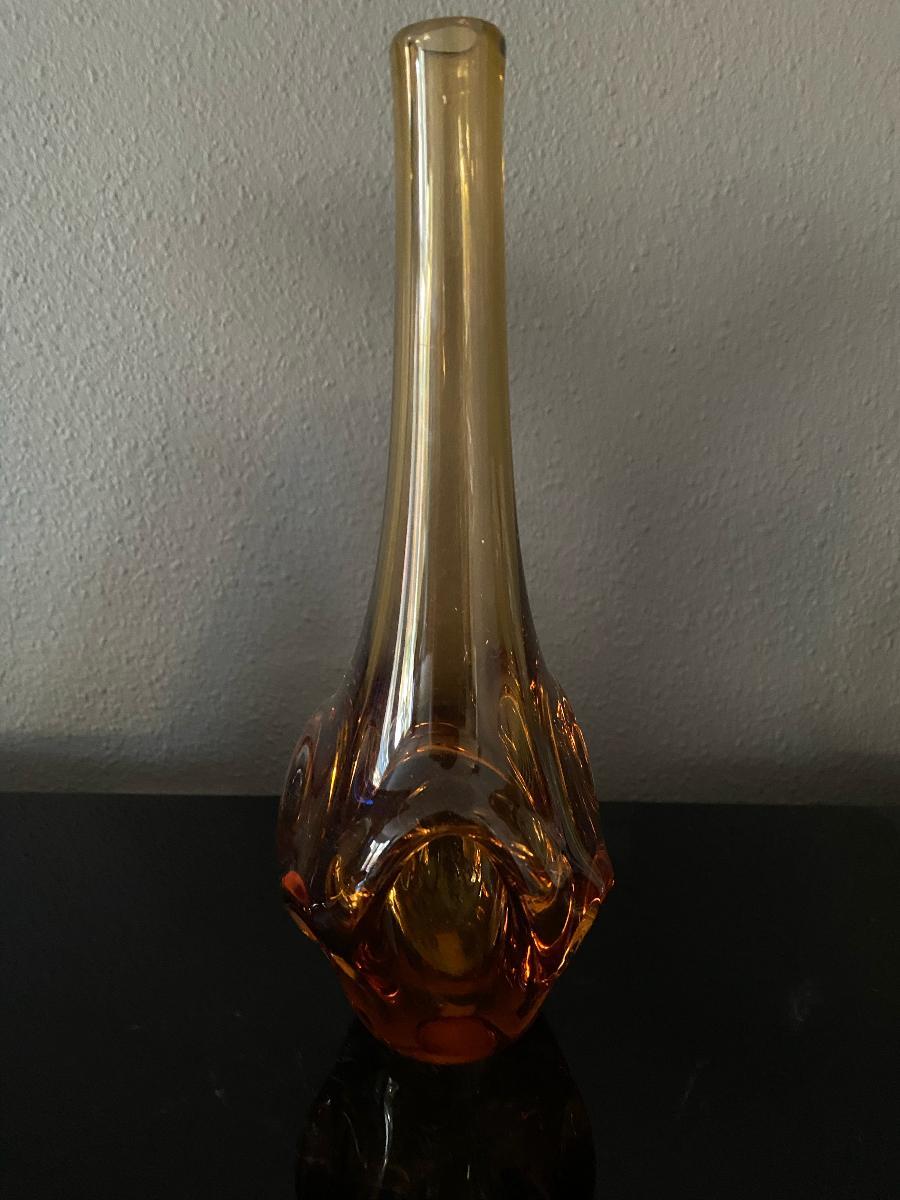 Murano-Pfirsich-Vase aus der Jahrhundertmitte  (Moderne der Mitte des Jahrhunderts) im Angebot