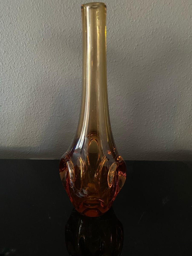 MidCentury Murano Peach Vase For Sale at 1stDibs