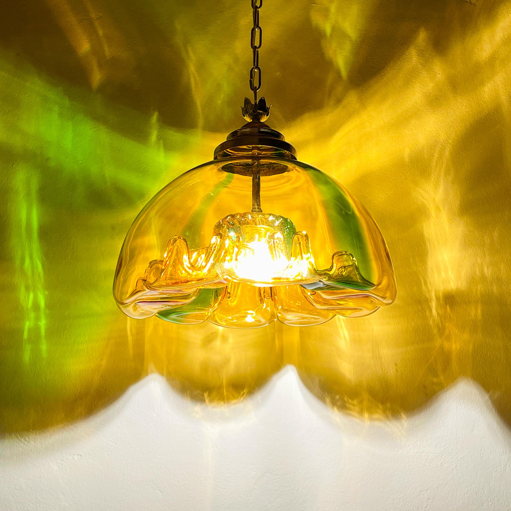 Mid-century murano pendant lamp Medusa, Italy 1960s In Good Condition For Sale In Miklavž Pri Taboru, SI