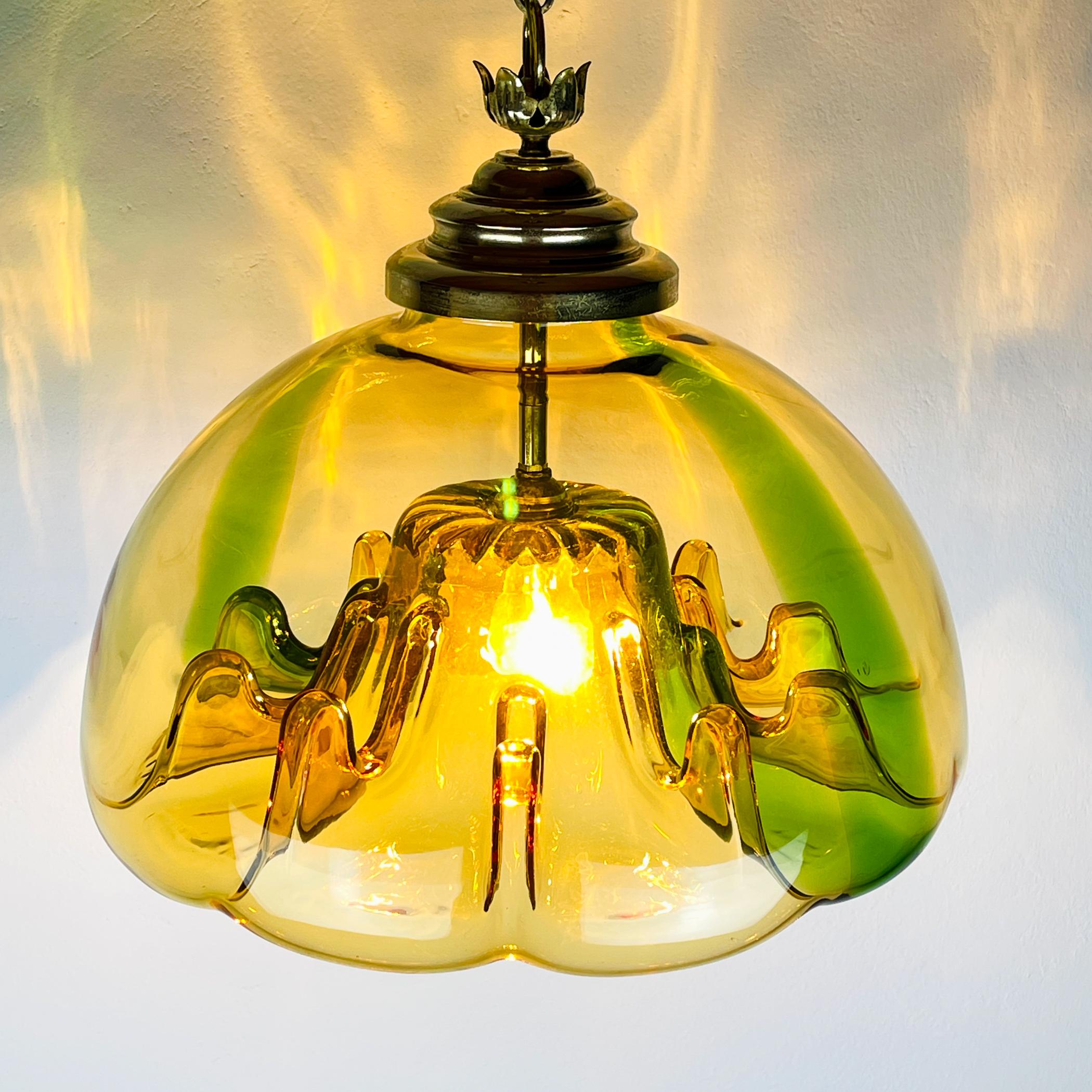 20th Century Mid-century murano pendant lamp Medusa, Italy 1960s For Sale