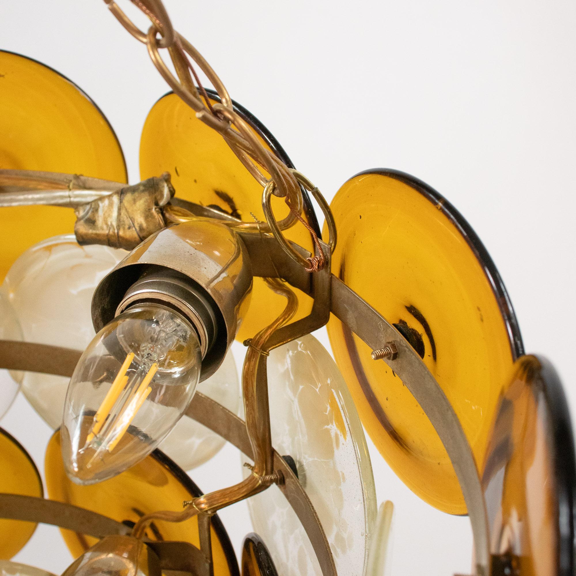 Mid-Century Murano Pendant Light In the Manner of Vistosi en vente 7