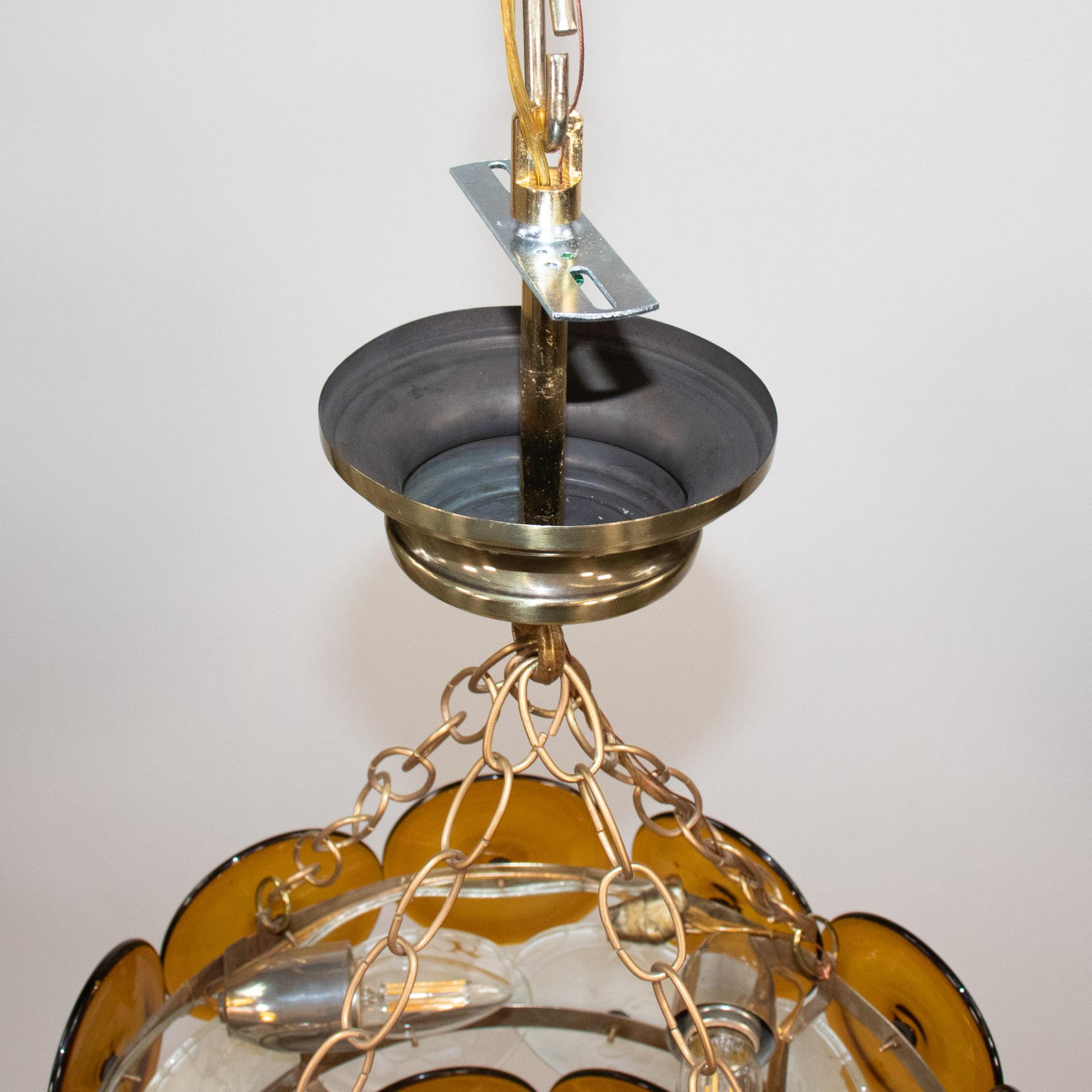 Mid-Century Murano Pendant Light In the Manner of Vistosi en vente 11