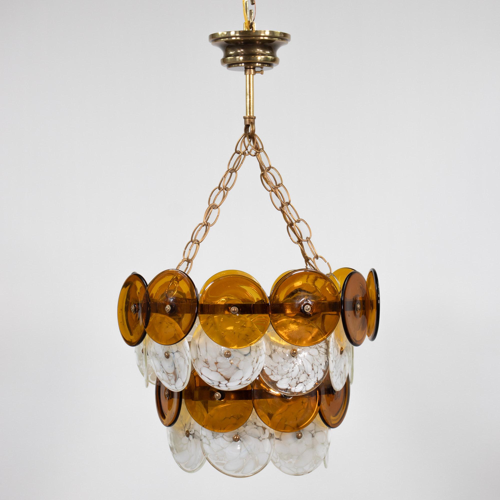 Mid-Century Modern Mid-Century Murano Pendant Light In the Manner of Vistosi en vente