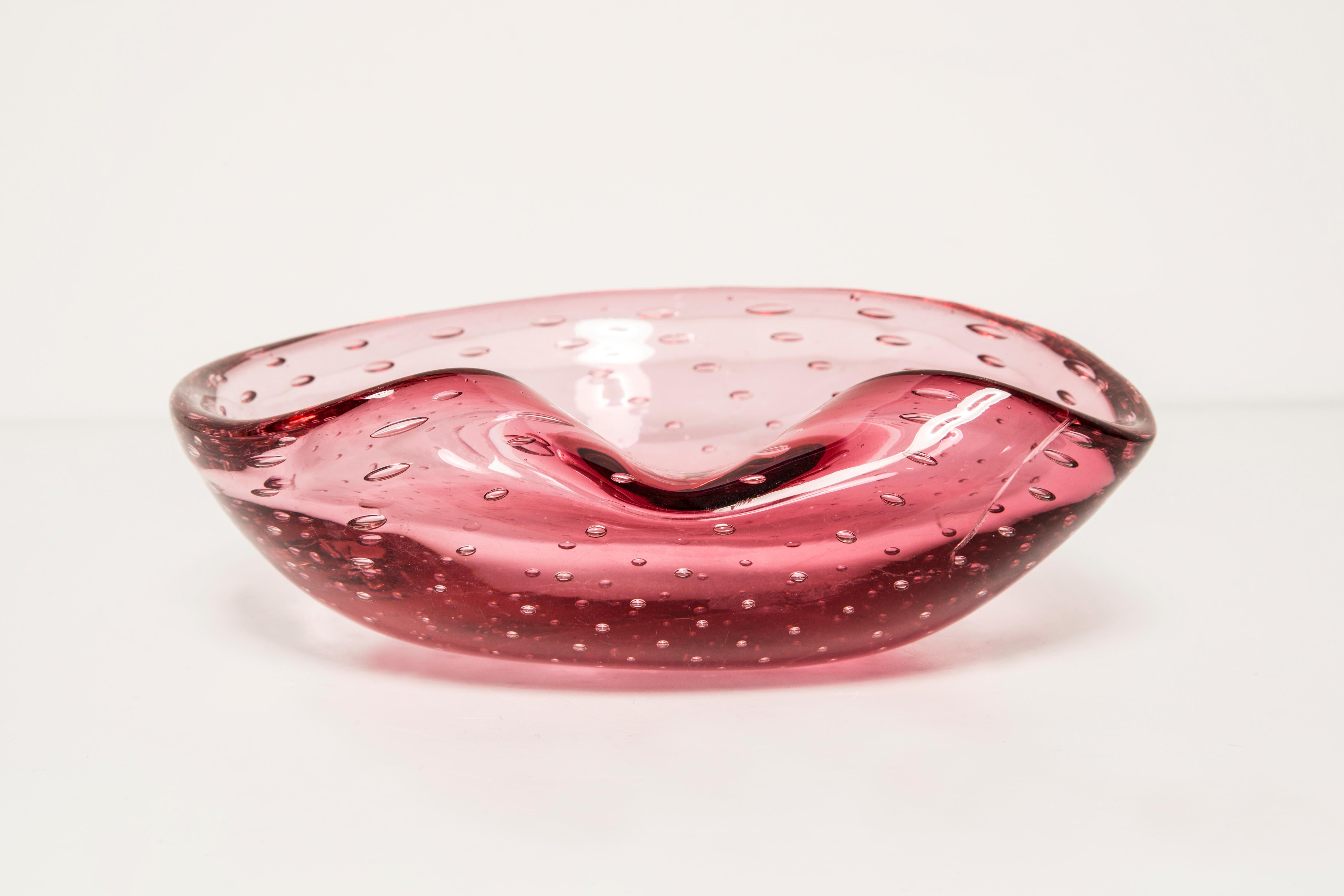 Mid-Century Murano Pink Glass Bowl Ashtray Element, Italy, 1970s 3