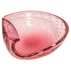 Mid-Century Murano Pink Glass Bowl Ashtray Element, Italy, 1970s
