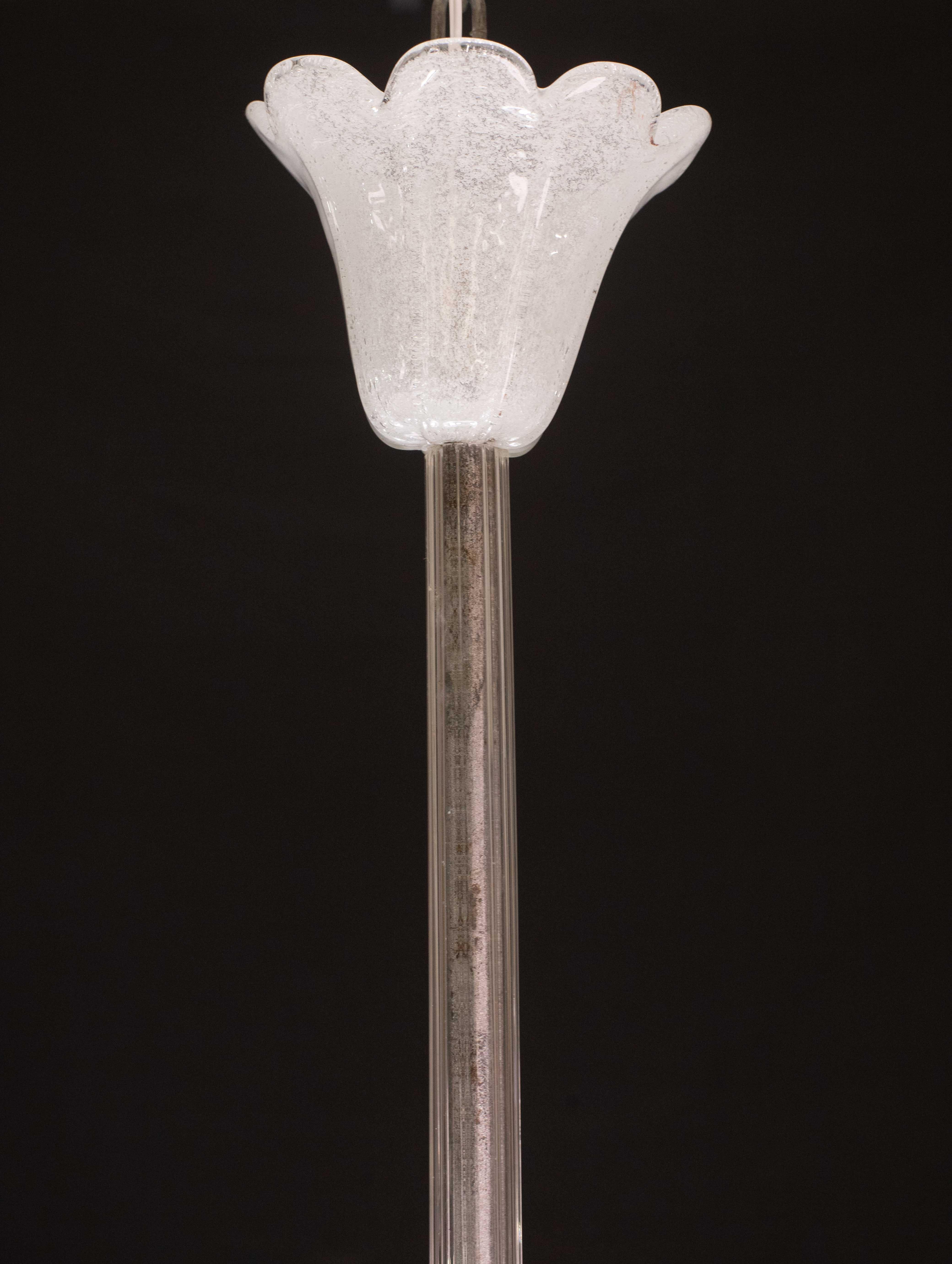 Lanterne en verre Murano Pulegoso du milieu du siècle par Seguso, années 1950 en vente 4