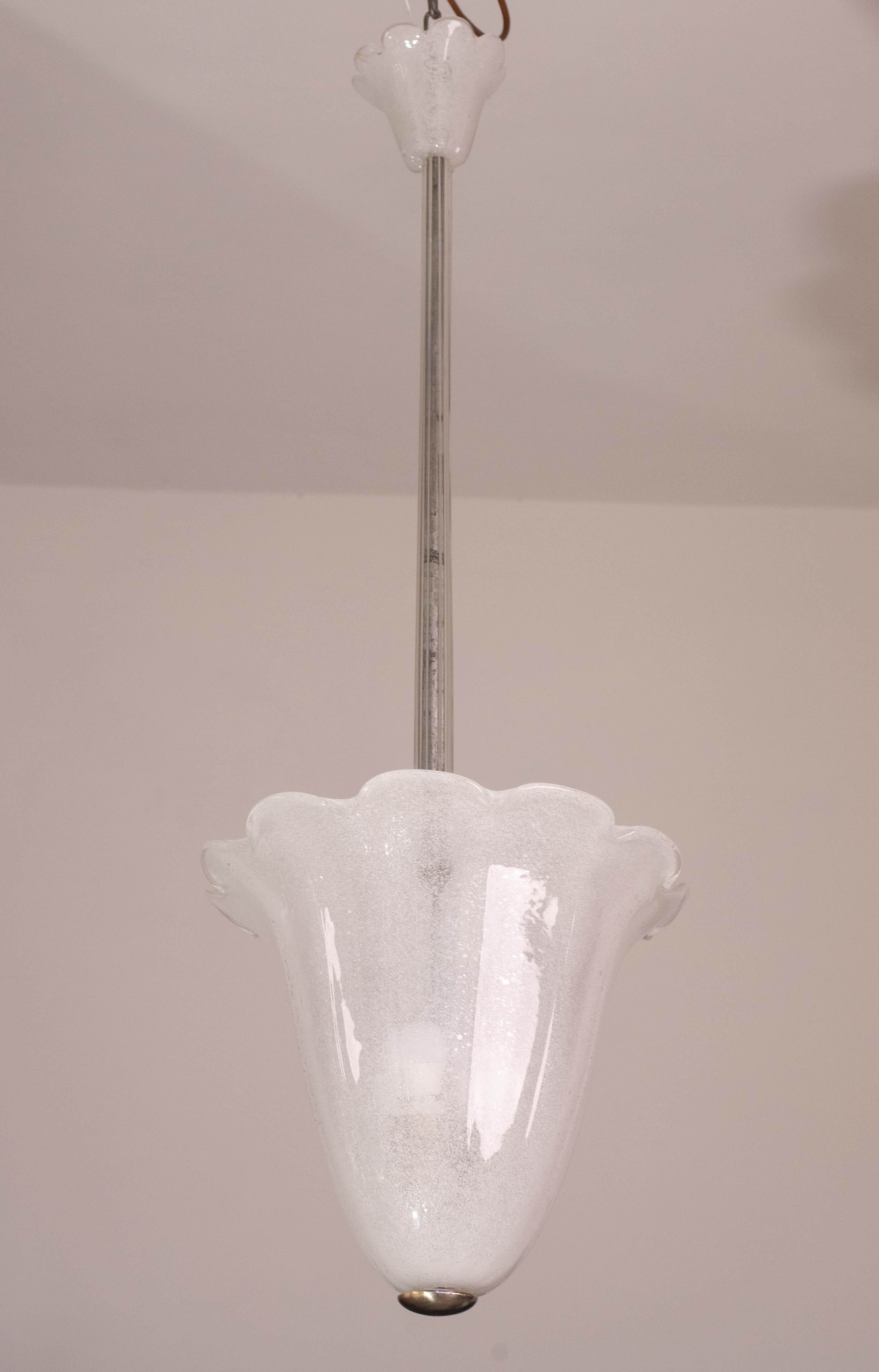 Lanterne en verre Murano Pulegoso du milieu du siècle par Seguso, années 1950 en vente 5
